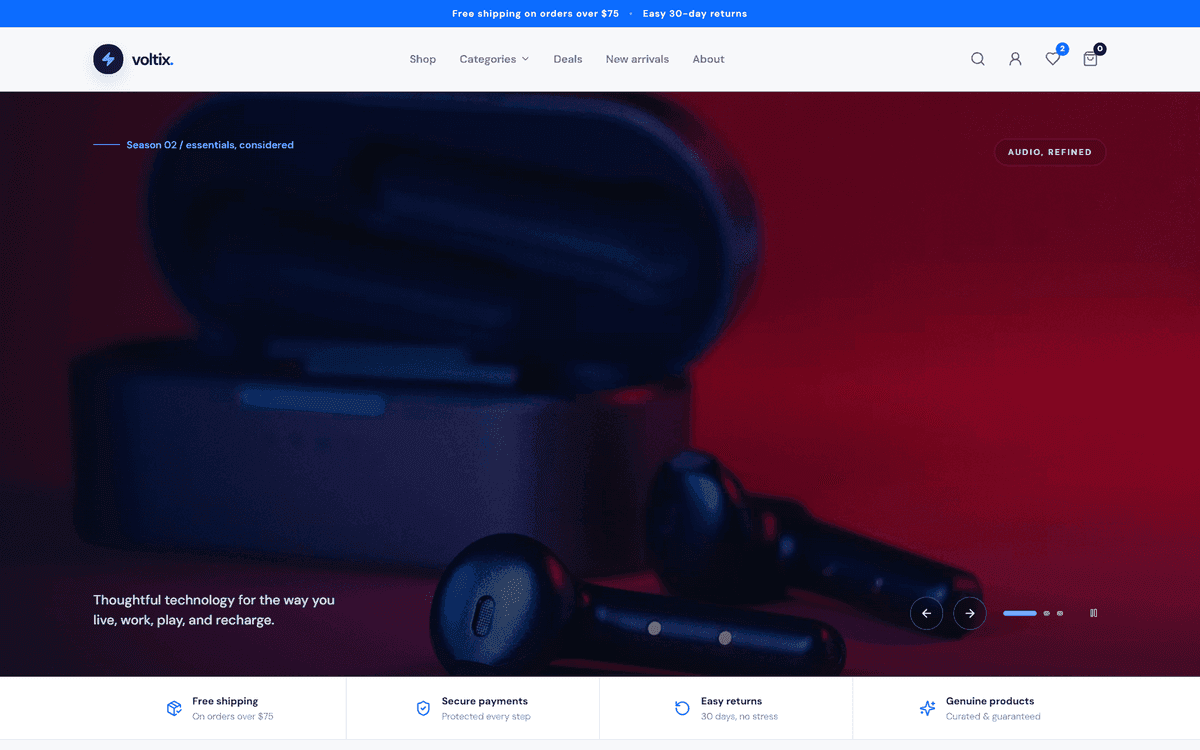 Voltix — Tech Gadgets & Electronics Store preview screenshot 1